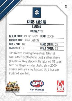 2011 Select AFL Champions #32 Chris Yarran Back